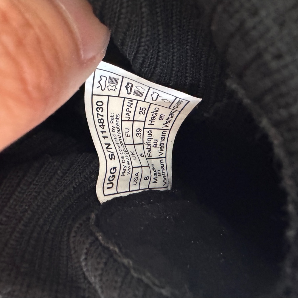 UGG Brooklyn Black Suede Chunky Platform Chelsea Ankle Boots Women’s Size 8